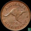 Australie ½ penny 1951 (avec point, revers 4) - Image 1