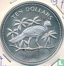 Belize 10 dollars 1974 (PROOF - silver) "Great curassow" - Image 2