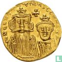 Constans II, with Constantine IV, Golden Solidus, 641-668, Constantinopolis - Image 1