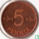 Finlande 5 penniä 1976 - Image 2