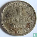 Empire allemand 1 mark 1924 (D) - Image 1