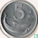 Italie 5 lire 1976 - Image 1