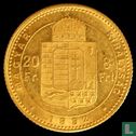 Hongarije 8 forint / 20 francs 1882 - Afbeelding 1