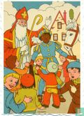 Sint en Piet tussen de kinderen - Afbeelding 1