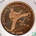 Nordkorea 1 Won 2001 (PP - Messing) "Taekwondo kicker" - Bild 1