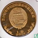 North Korea 1 won 2001 (PROOF - brass) "King Tongmyong" - Image 1