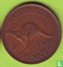 Australië 1 penny 1951 (met punt - Perth) - Afbeelding 1