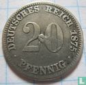Empire allemand 20 pfennig 1875 (A) - Image 1