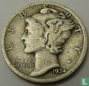 États-Unis 1 dime 1934 (D) - Image 1