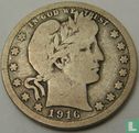 États-Unis ¼ dollar 1916 (Barber quarter - D) - Image 1