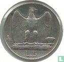 Italy 5 lire 1928 (edge inscription * FERT *) - Image 1
