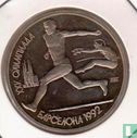Russia 1 ruble 1991 (PROOF) "1992 Summer Olympics in Barcelona - Broad jumping" - Image 2