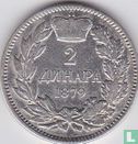 Servië 2 dinara 1879 - Afbeelding 1