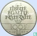 Frankrijk 100 francs 1987 (zilver) "230th anniversary of the birth of La Fayette" - Afbeelding 1