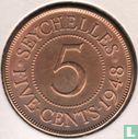 Seychelles 5 cents 1948 - Image 1