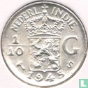Nederlands-Indië 1/10 gulden 1945 (S) - Afbeelding 1