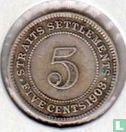 Straits Settlements 5 cents 1903 - Afbeelding 1