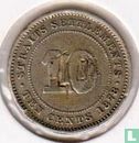 Établissements des détroits 10 cents 1878 - Image 1