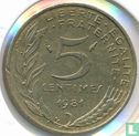 Frankrijk 5 centimes 1981 - Afbeelding 1