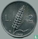 Italië 2 lire 1949 - Afbeelding 1