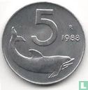 Italië 5 lire 1988 - Afbeelding 1