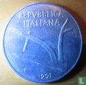Italië 10 lire 1991 - Afbeelding 1