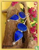 6.5 CM Grote 925 zilveren oorbellen met Lapis Lazuli - Bild 2