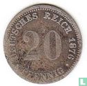 Duitse Rijk 20 pfennig 1876 (J) - Afbeelding 1