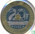 Frankrijk 20 francs 1992 (5 vlakken - gesloten V) - Afbeelding 1