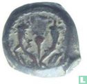 Judea (Jerusalem) Hasmonian  AE prutot  (John. Hyrcanus II, "wild" Inscription)  63-40 BCE - Image 2