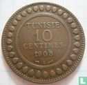Tunesië 10 centimes 1908 (AH1326) - Afbeelding 1