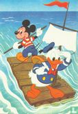 Donald en Mickey op vlot - Afbeelding 1