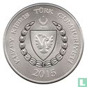 Northern Cyprus Turkish Lira 2015 (Nickel Plated Brass - Frosted Prooflike - Replica) - Afbeelding 2