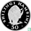 Tansania 50 Shilingi 1974 (PP) "Black rhinoceros" - Bild 2