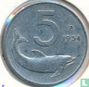 Italy 5 lire 1954 (type 1) - Image 1