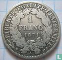 Frankrijk 1 franc 1871 (kleine A) - Afbeelding 1
