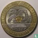 Frankrijk 20 francs 1994 (dolfijn) - Afbeelding 1