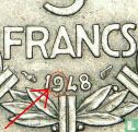 Frankreich 5 Franc 1948 (ohne B, 9 geschlossen) - Bild 3