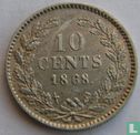 Nederland 10 cents 1868 - Afbeelding 1