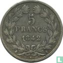 Frankrijk 5 francs 1842 (K) - Afbeelding 1
