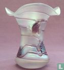 Purple Threaded Art Glass vase.  - Bild 1