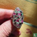 Bague saphir rubis émeraude Ring sapphire ruby emerald indien inspire gold - Image 3