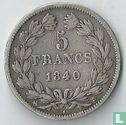 Frankreich 5 Franc 1840 (B) - Bild 1