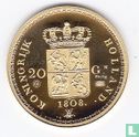 Nederland 20 gulden 1808 Lodewijk Napoleon "herslag" goud  - Image 1