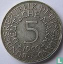 Allemagne 5 mark 1959 (J) - Image 1