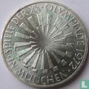 Allemagne 10 mark 1972 (J - type 2) "Summer Olympics in Munich - Spiraling symbol" - Image 1
