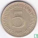 Joegoslavië 5 dinara 1983 - Afbeelding 1