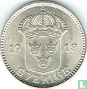 Zweden 25 öre 1918 (grote 8) - Afbeelding 1