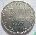 German Empire 500 mark 1923 (G) - Image 1