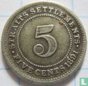 Straits Settlements 5 cents 1891 - Image 1